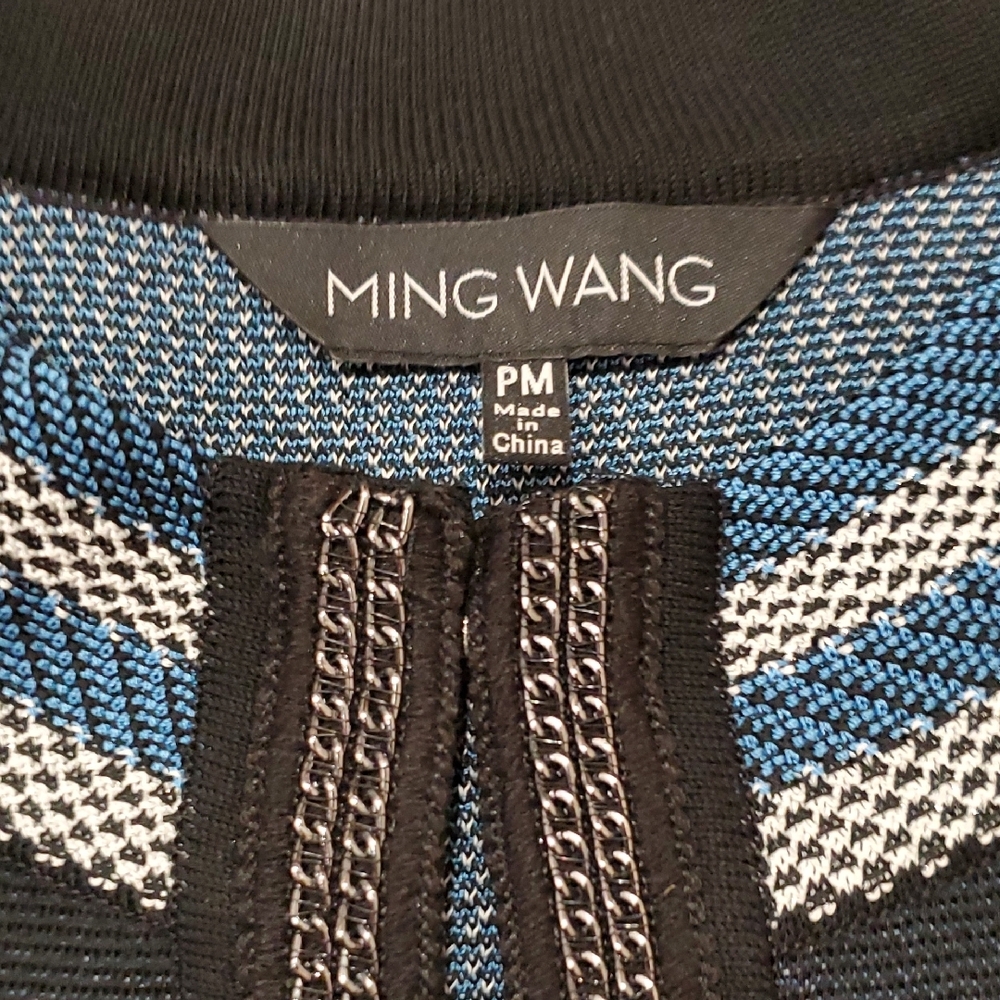 Ming Wang Black and Blue Floral Blazer - Picture 6 of 13